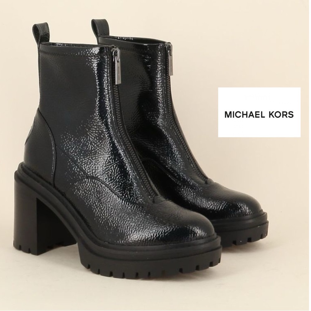 NEW Michael Kors Cyrus booties in black patent leather
